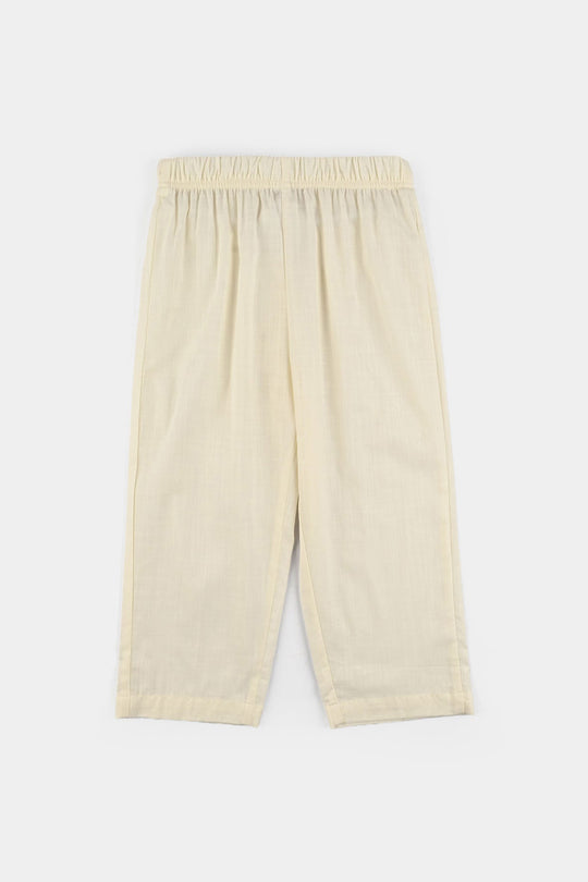 Boys Cotton Slub 3Piece Suit (Blended)-Off.White