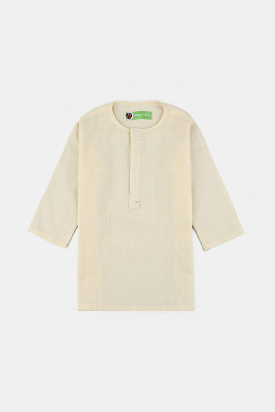 Infant Boys Cotton Slub 3Piece Suit (Blended)-OFF-White