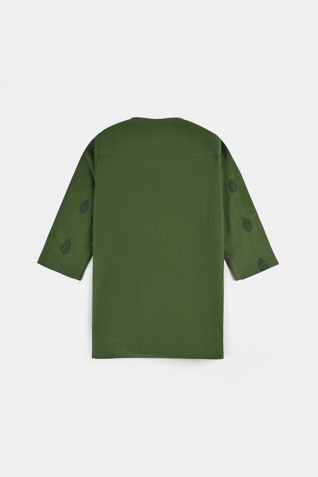 Infant Boys Cotton Slub Kurta Pajama - Green