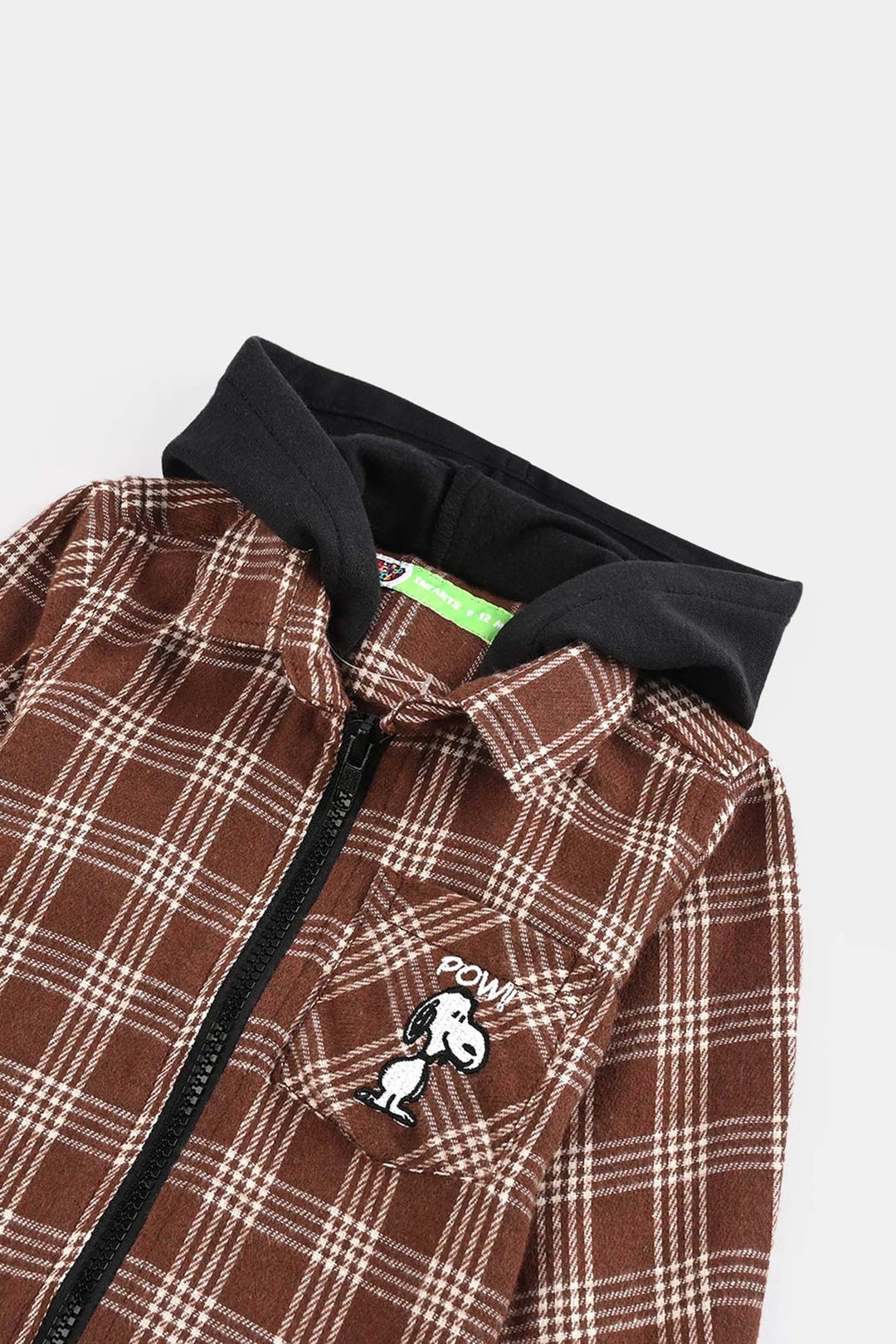Infant Boys Flannel Shirt-Brown Check