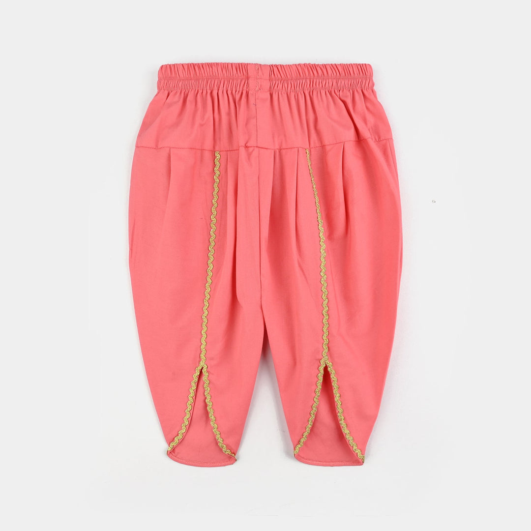 Infant Girls Cotton Poplin Emb 2Pcs Rani-Peach