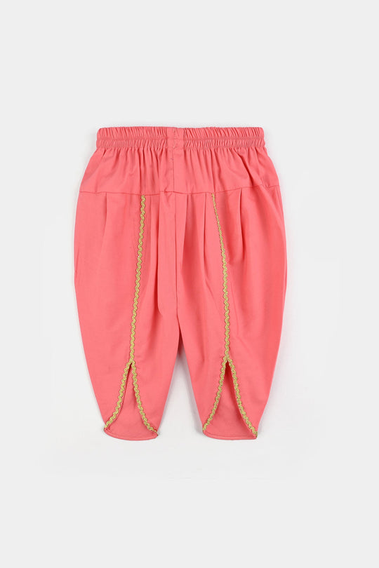 Infant Girls Cotton Poplin Emb 2Pcs Rani-Peach