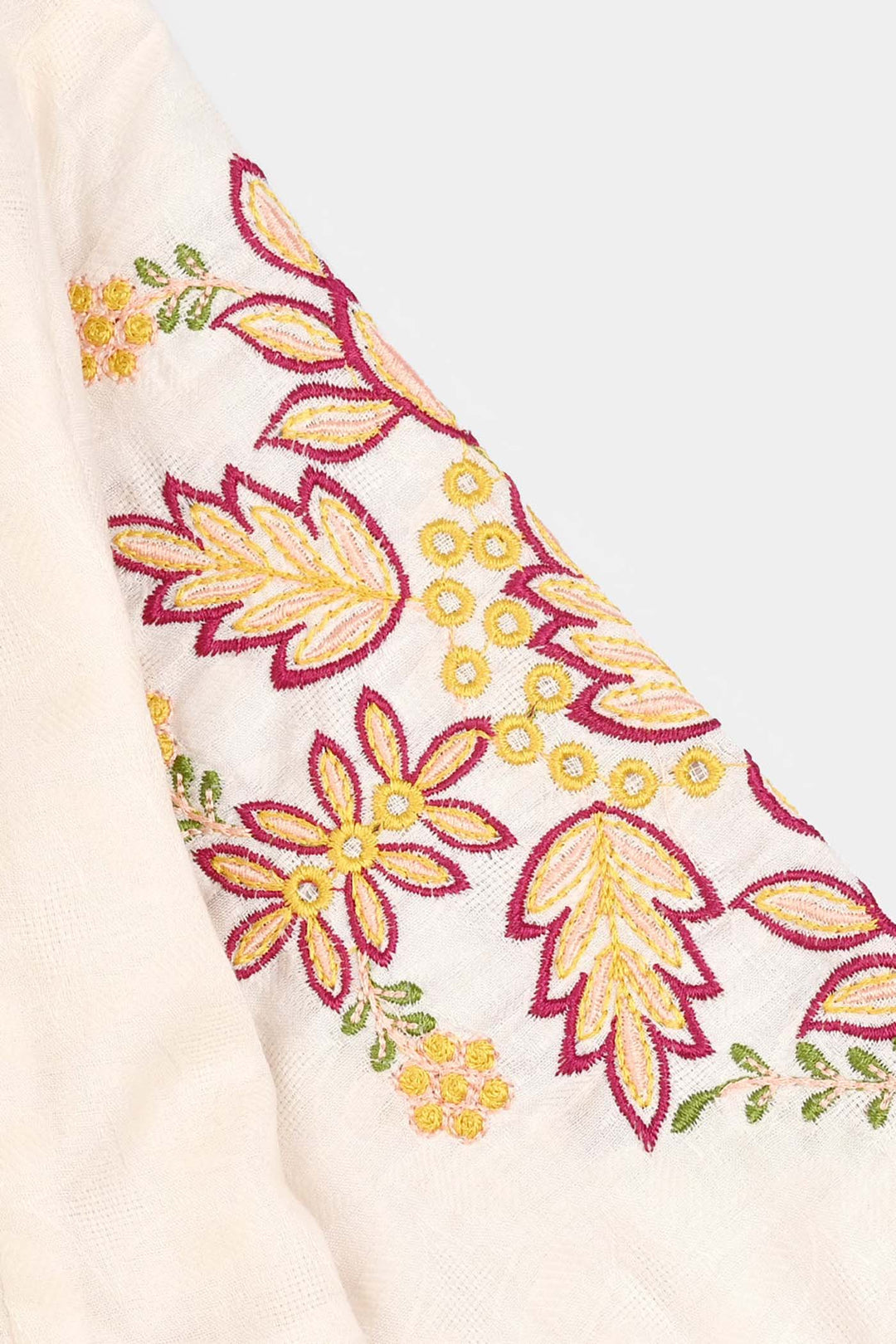 Girls Jacquard Emb Top White Smoking-WHITE