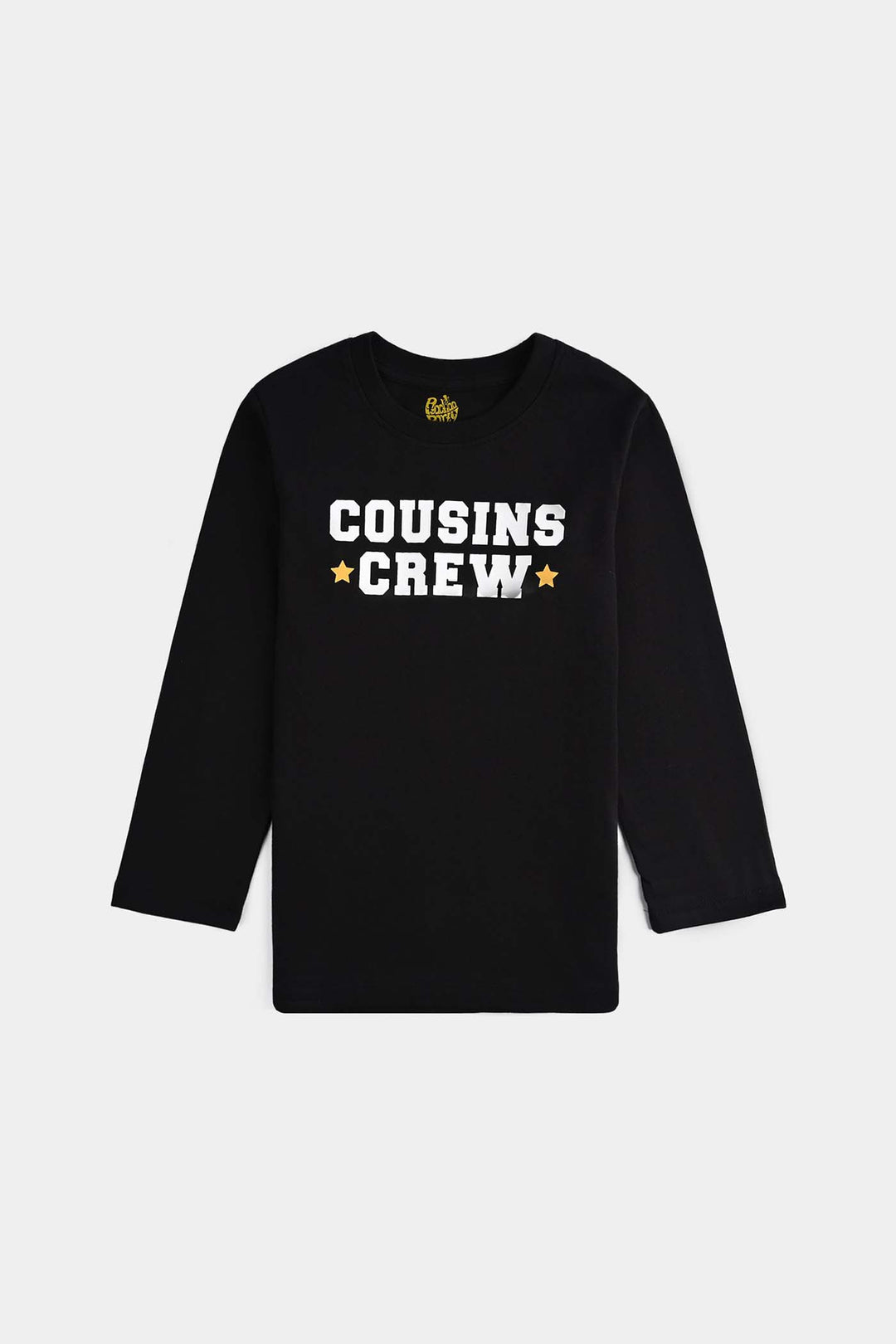 Boys Jersey/Terry T-Shirt F/S Cousins Crew-BLACK