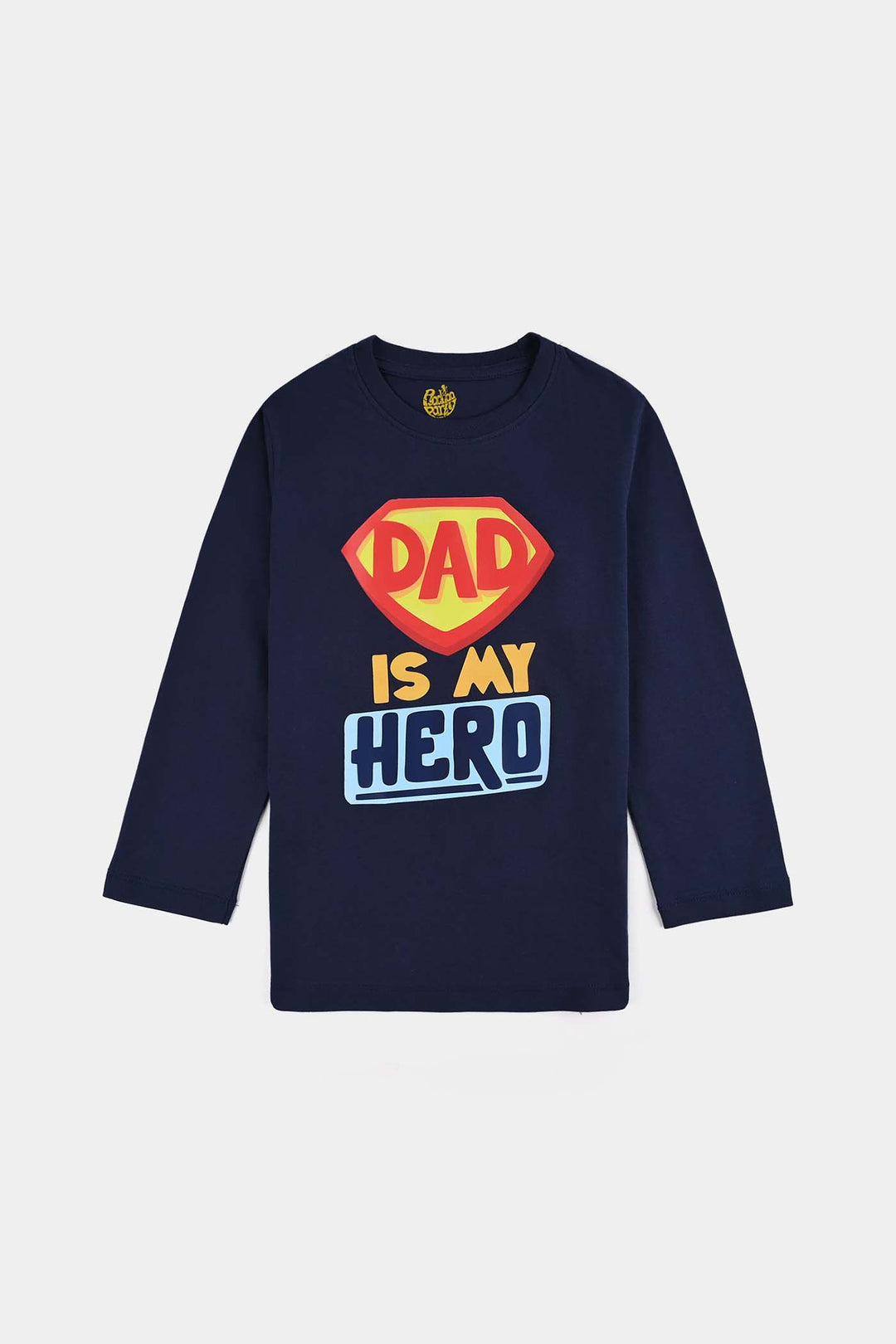 Boys Jersey/Terry T-Shirt Dad is My Hero-NAVY