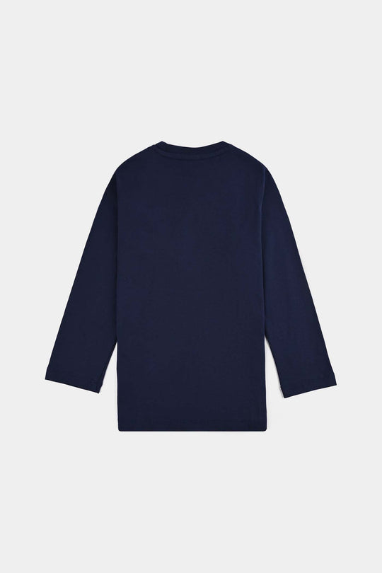 Boys Jersey/Terry T-Shirt Dad is My Hero-NAVY