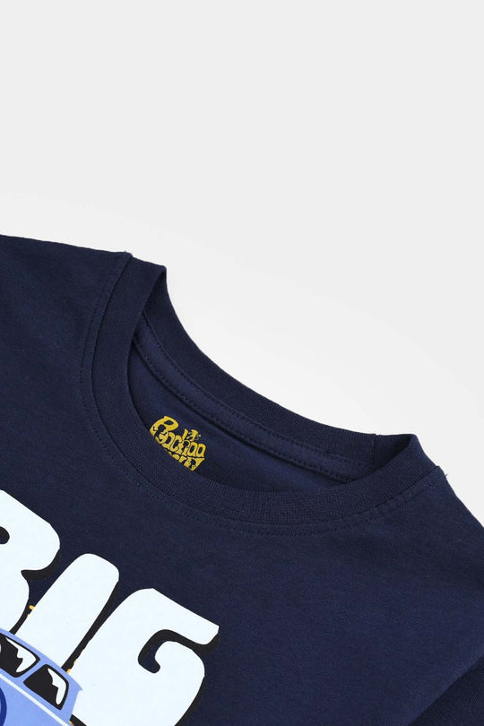 Boys Jersey/Terry T-Shirt F/S Big Bro-NAVY