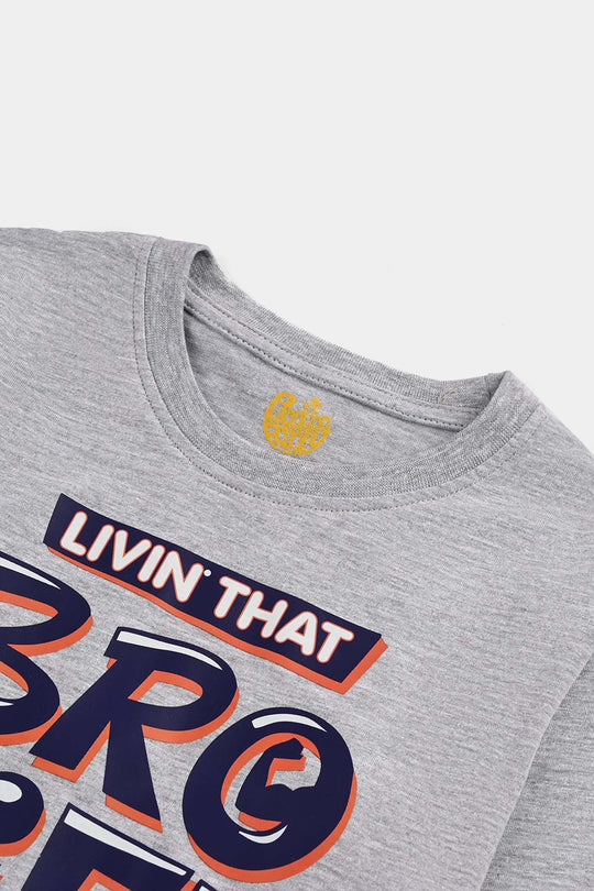 Boys Jersey/Terry T-Shirt F/S Bro Life