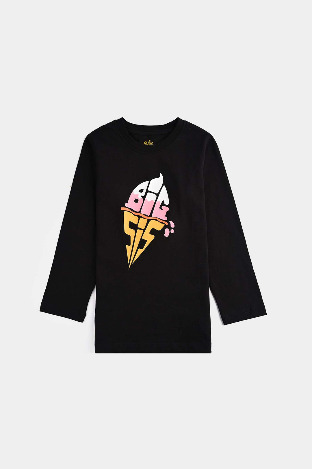 Girls Jersey/Terry T-Shirt F/S Big SIS-BLACK