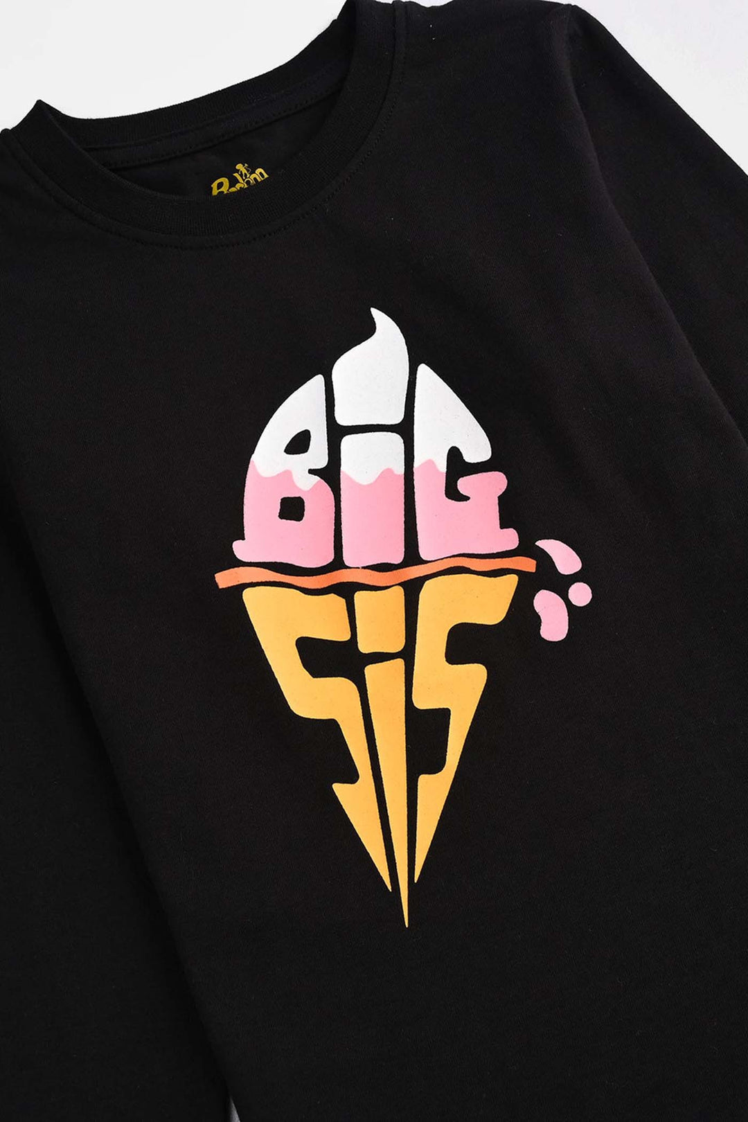 Girls Jersey/Terry T-Shirt F/S Big SIS-BLACK