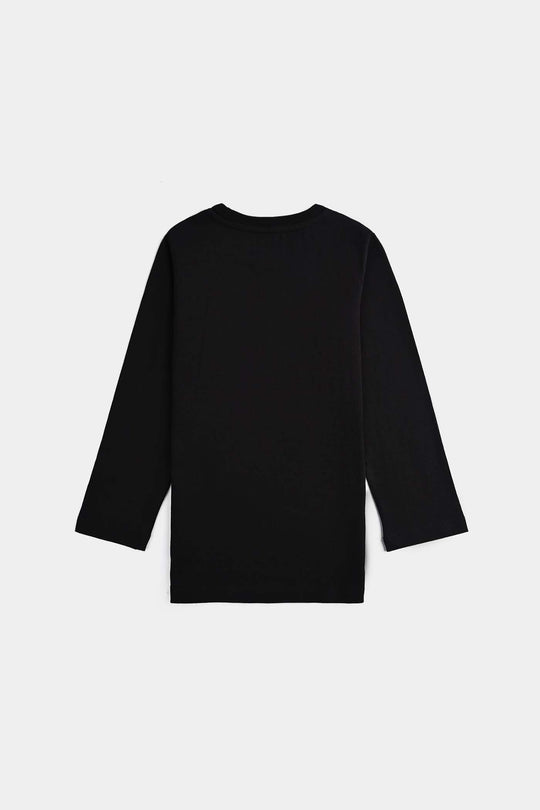 Girls Jersey/Terry T-Shirt F/S Big SIS-BLACK
