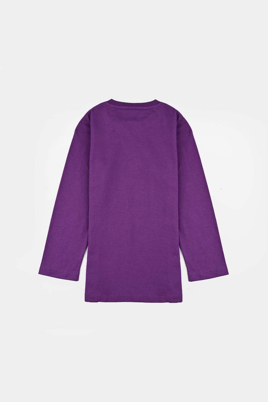 Girls Jersey/Terry T-Shirt My Mother Is Out Of This World-Purple Magic