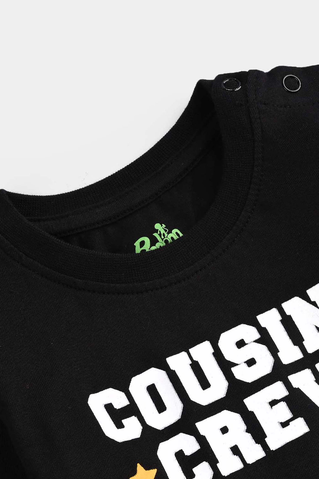 Infant Boys Jersey/Terry T-Shirt Cousins Crew-BLACK