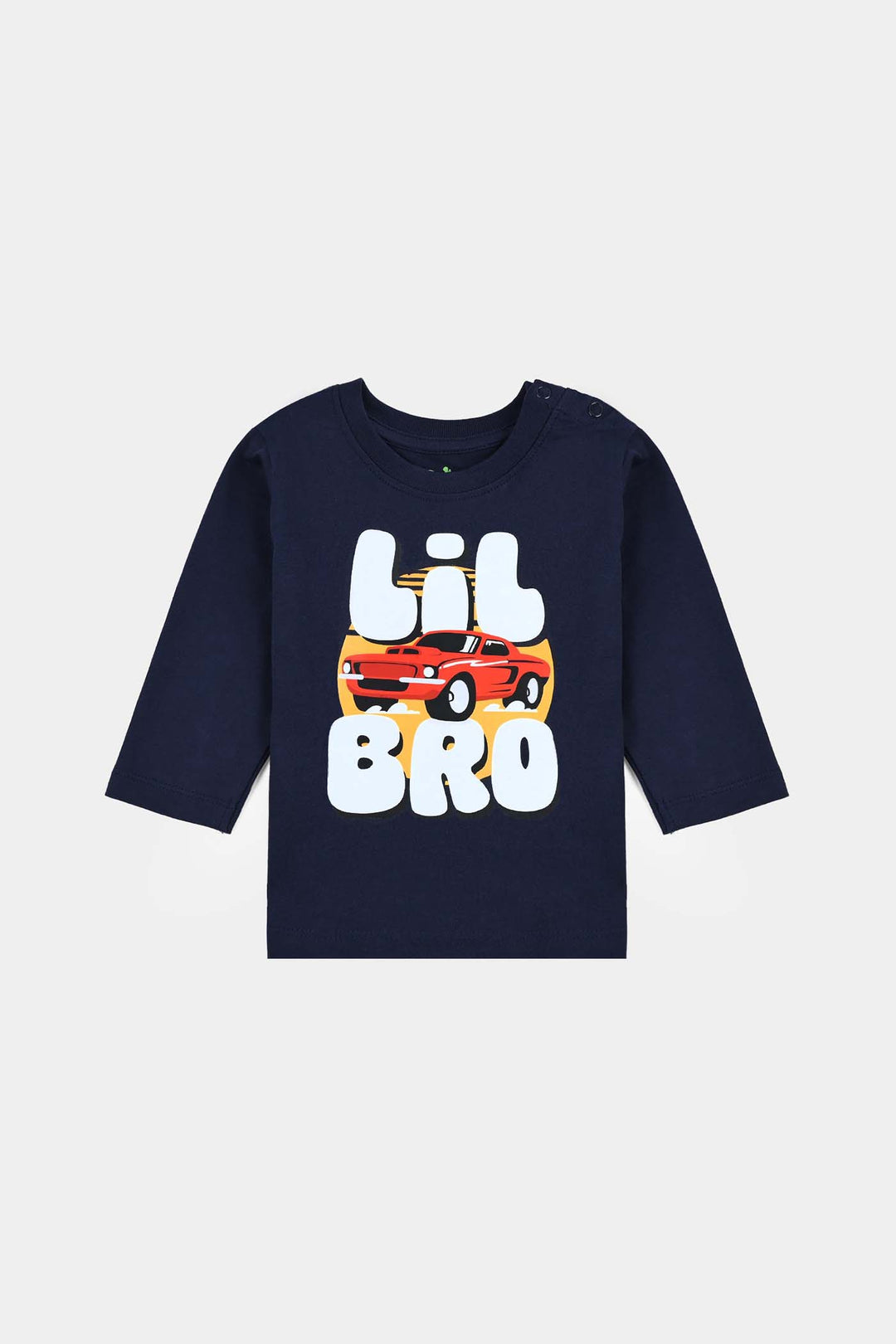 Infant Boys Jersey/Terry T-Shirt Lil Bro-NAVY
