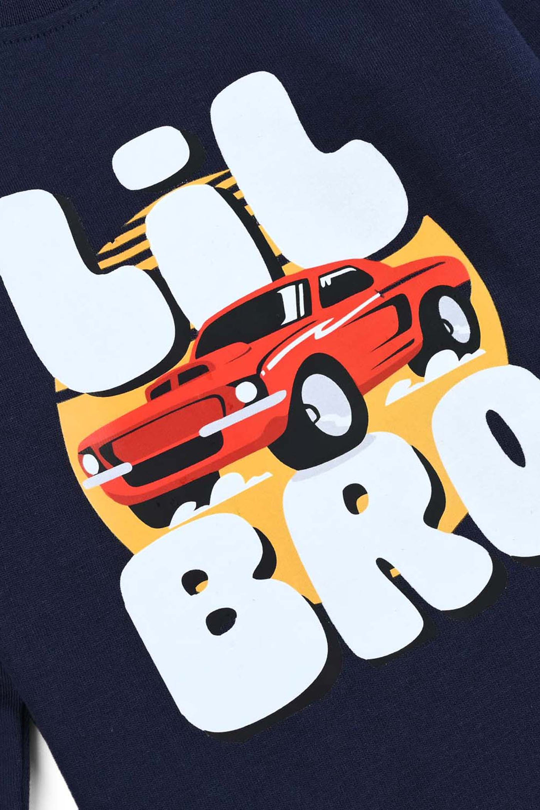 Infant Boys Jersey/Terry T-Shirt Lil Bro-NAVY