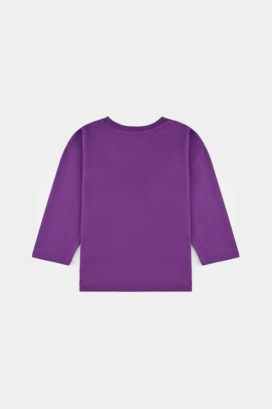 Infant Girls Jersey/Terry T-Shirt My Mother Is Out Of This World-Purple Magic