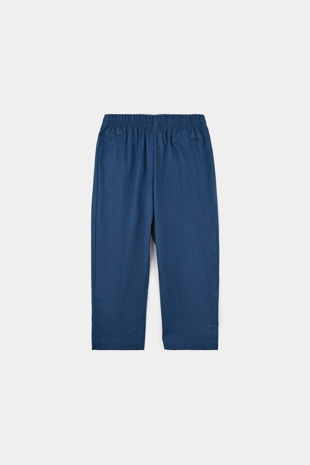 Boys Cotton Slub Kurta Pajama (Tone on Tone)-Blue.Opal