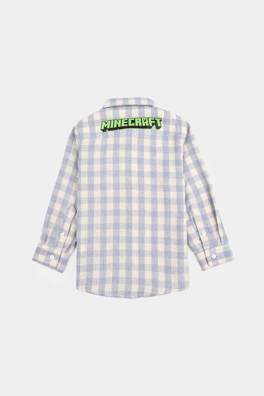 Boys Flannel Shirt-L/BLUE