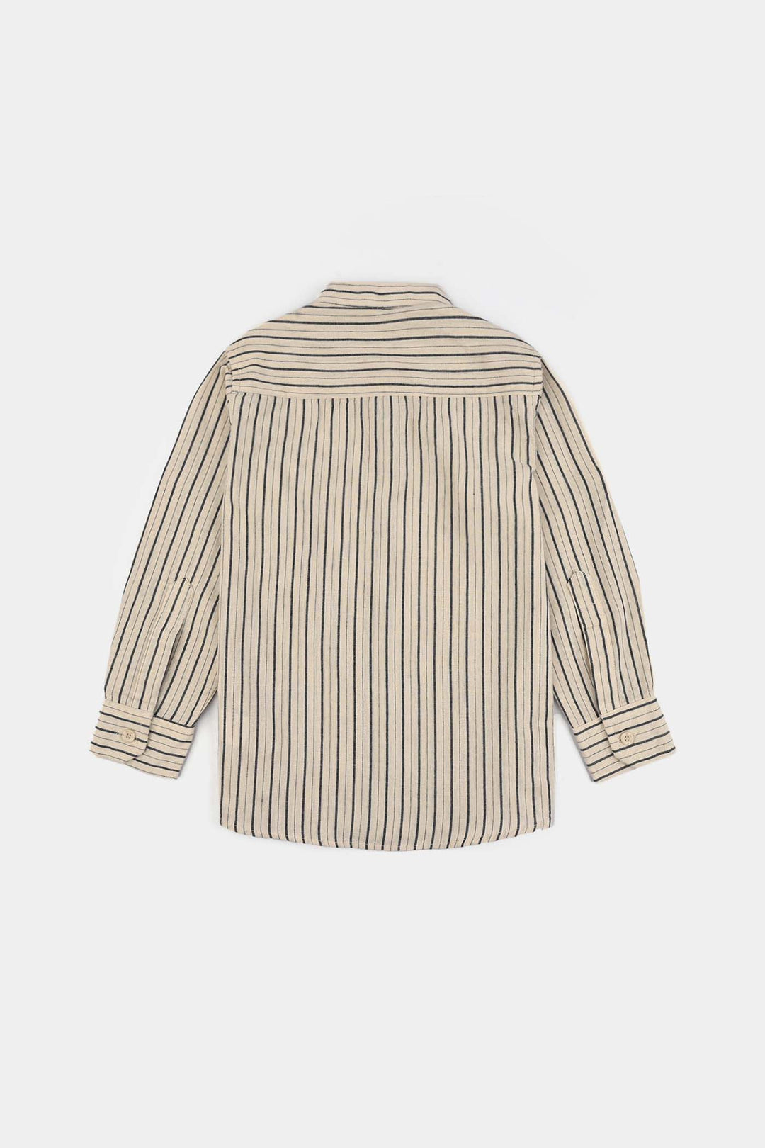 Boys Yarn Dyed Shirt F/S-White Stripe