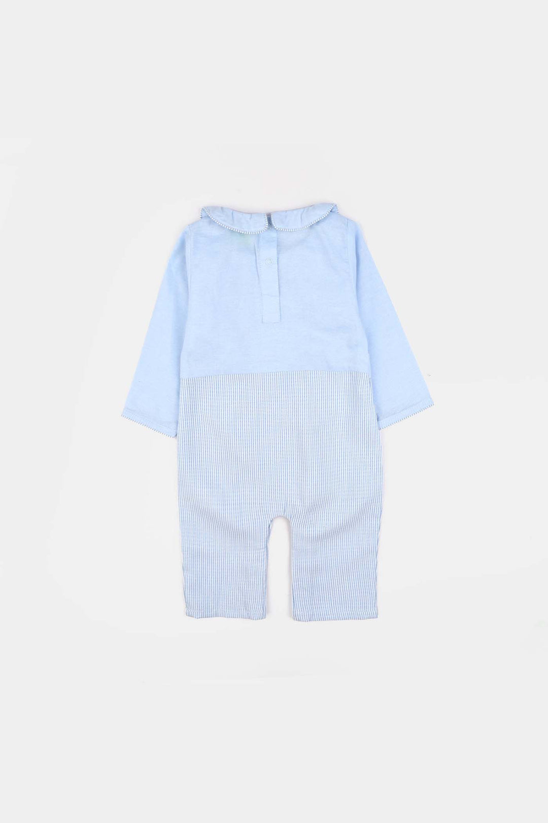 Infant Boys Chambray Woven Romper-Mini Me-LT.Blue