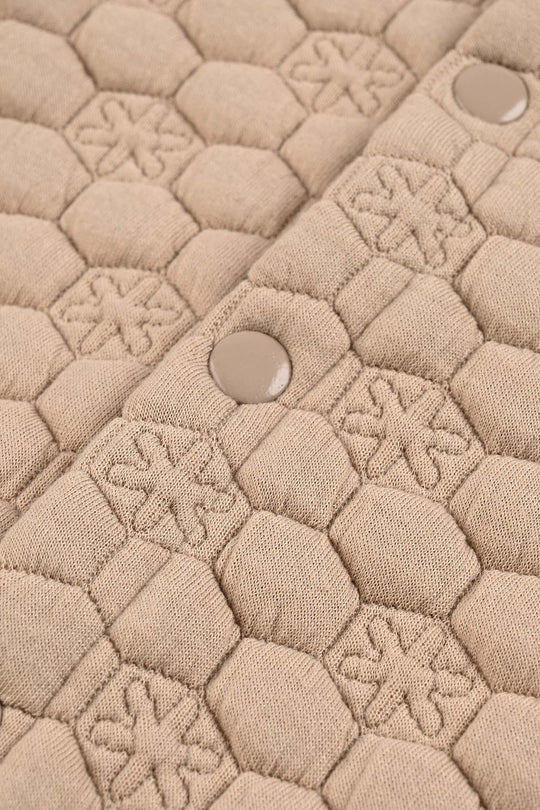 Infant Girls Quilted Romper Smile Flower-BROWN