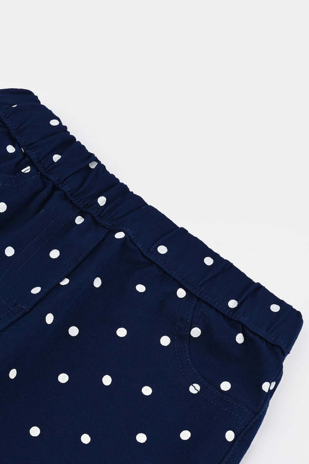 Girls Cotton Twill Jeggings Polka Dot-NAVY