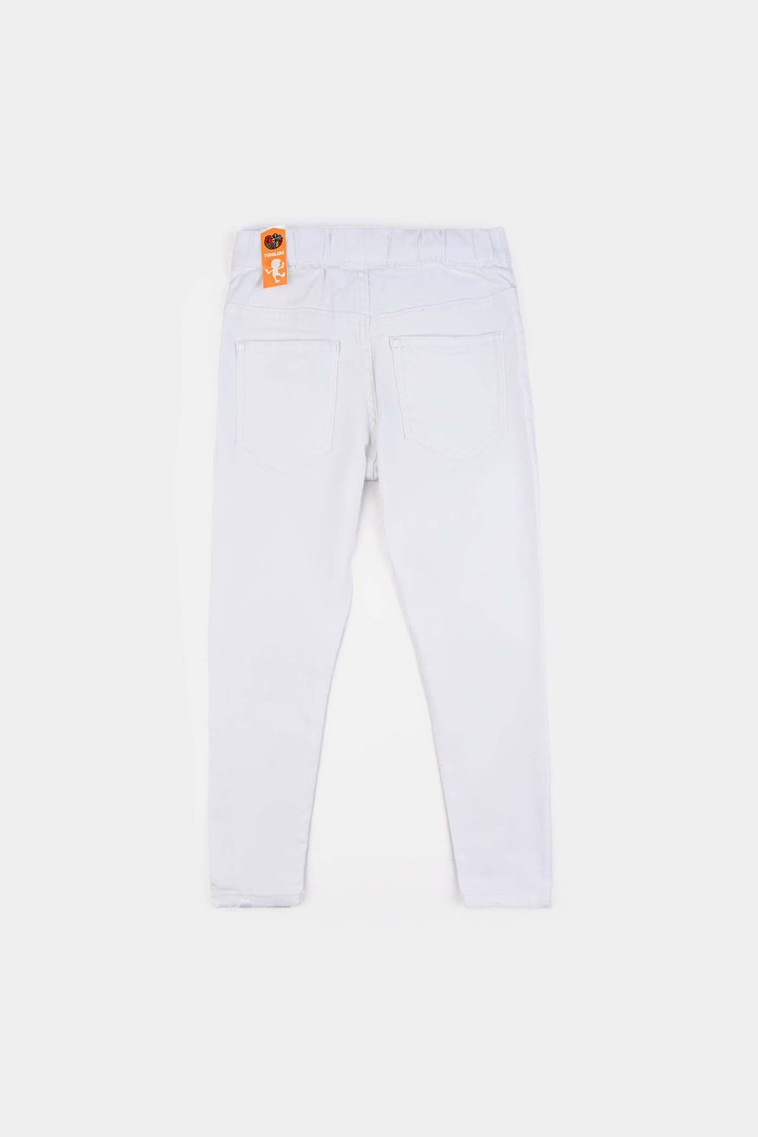 Girls Cotton Twill Jeggings Raw-White