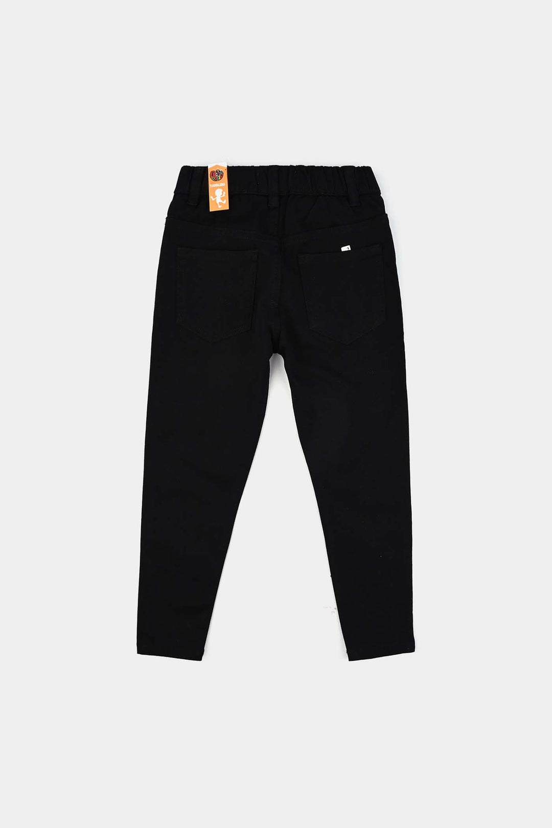 Girls Cotton Twill Jeggings Studs-BLACK