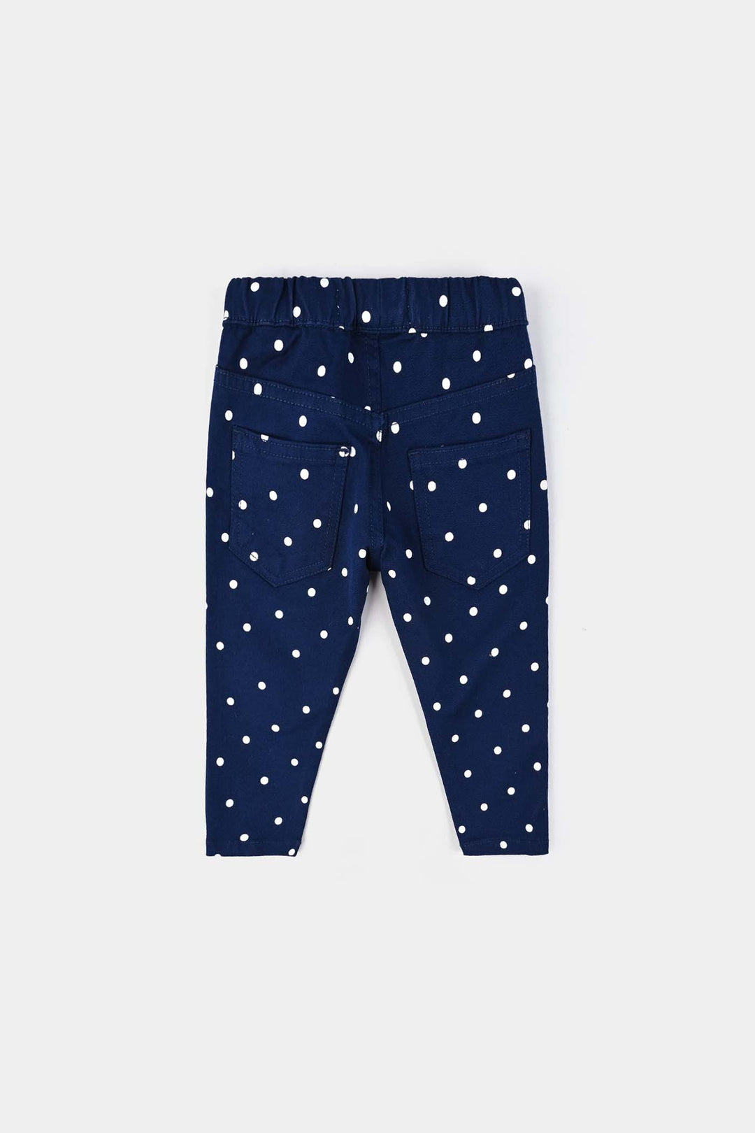 Infant Girls Cotton Twill Jeggings POLKA DOT-NAVY