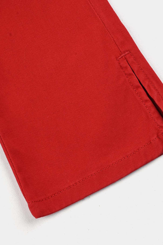 Infant Girls Cotton Twill Jeggings-RED