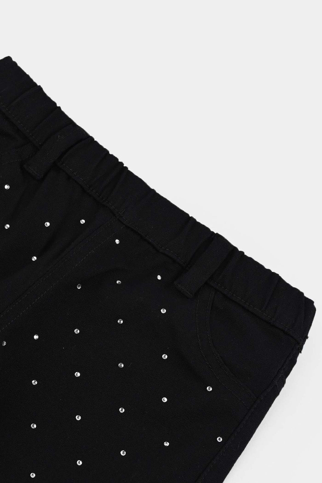 Infant Girls Cotton Twill Jeggings STUDS-BLACK