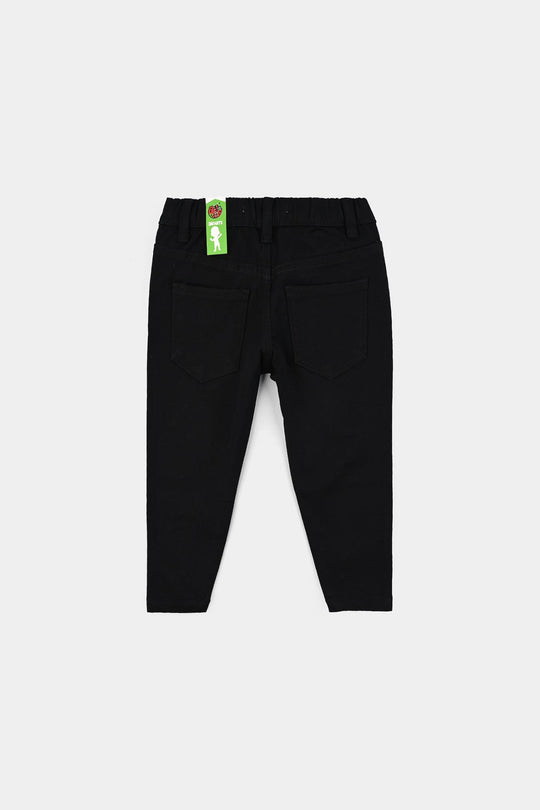 Infant Girls Cotton Twill Jeggings STUDS-BLACK