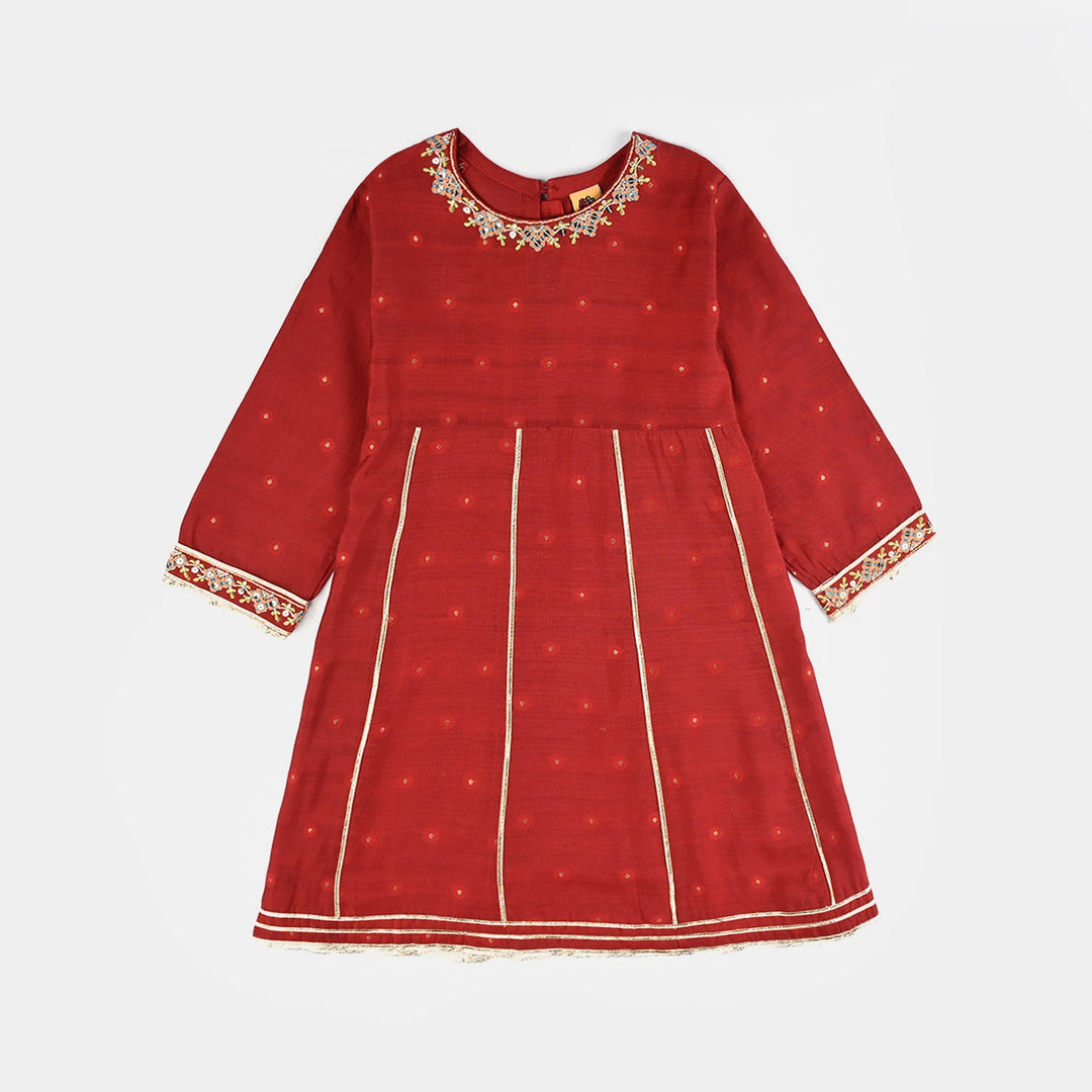 Girls Jacquard 4Pcs - Red