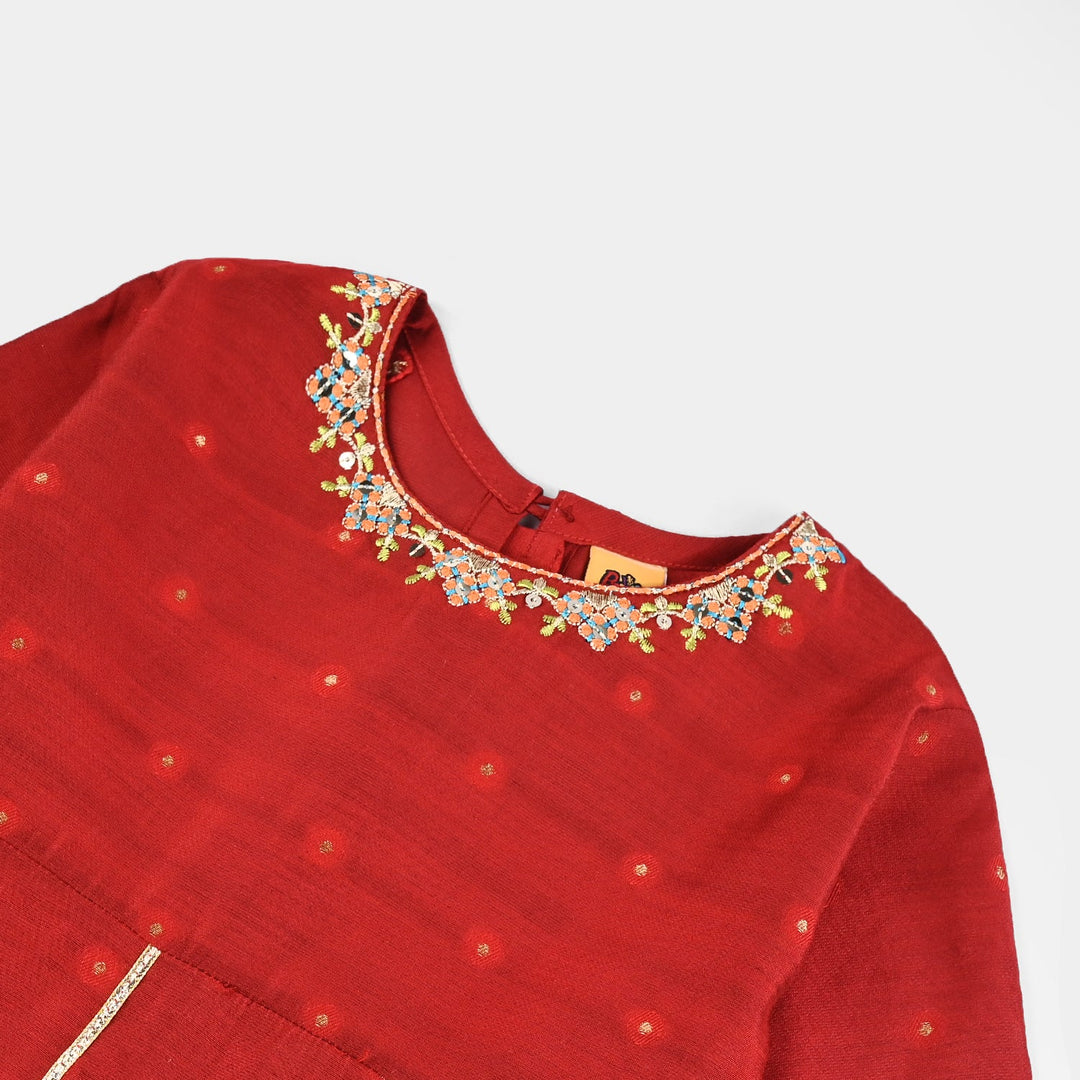 Girls Jacquard 4Pcs - Red