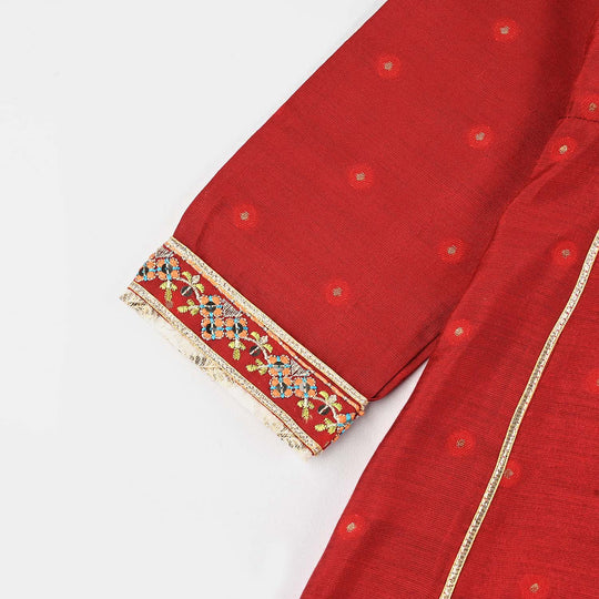 Girls Jacquard 4Pcs - Red