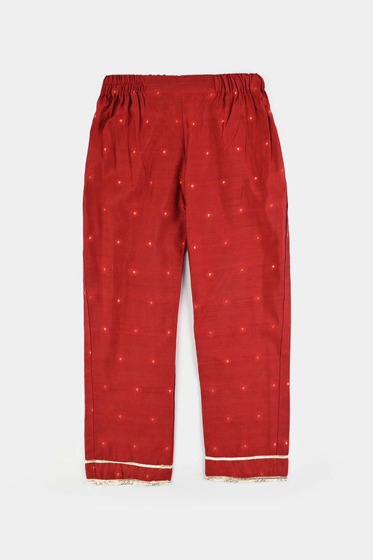 Girls Jacquard 4Pcs - Red