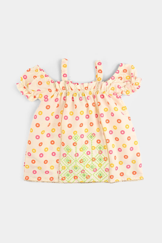 Infant Girls Raw Silk 2Pcs - Cream