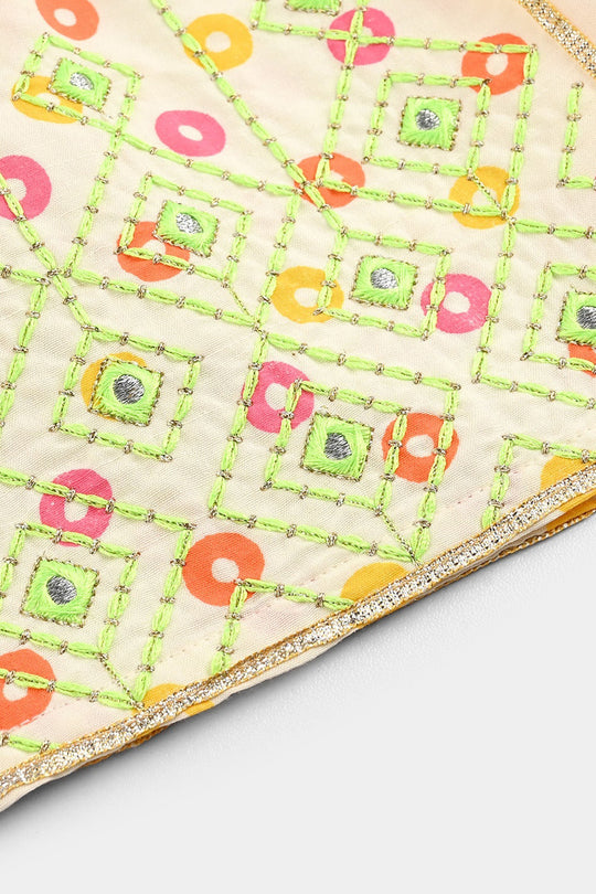 Infant Girls Raw Silk 2Pcs - Cream