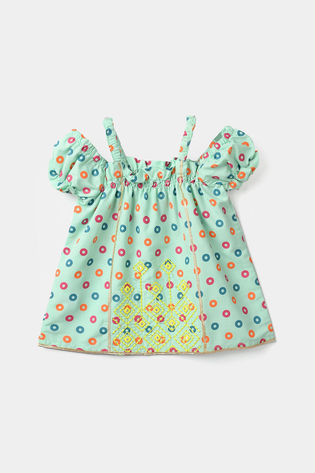 Infant Girls Raw Silk 2Pcs - Mint Green