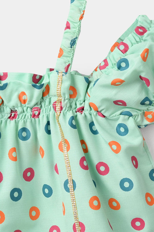 Infant Girls Raw Silk 2Pcs - Mint Green