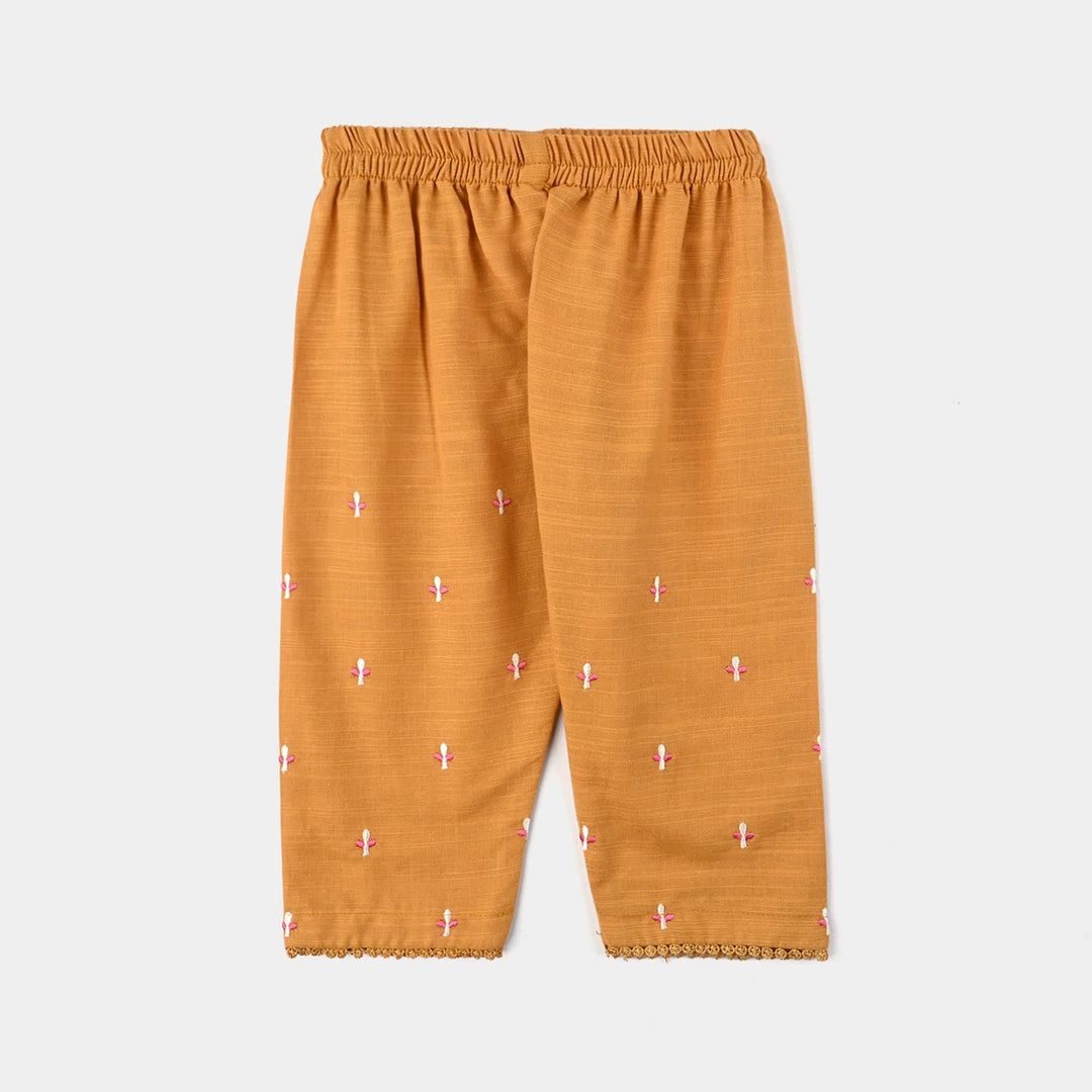 Infant Girls Slub Jersey Emb 2Pcs Zoha-Mustard