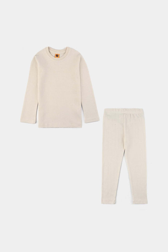 Boys Thermal Inner Wear Suit - Off White
