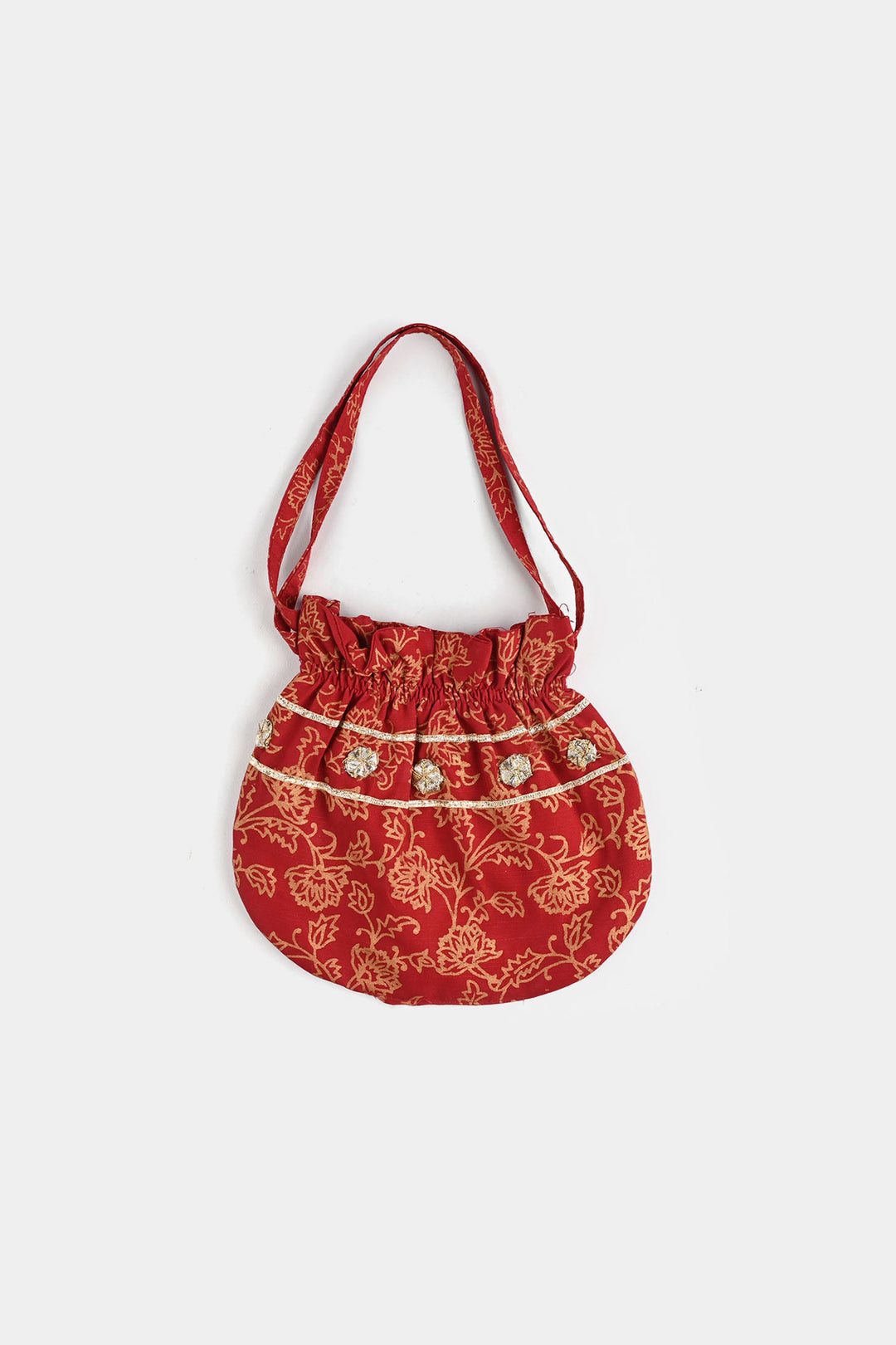 Girls Raw Silk 4PCs - Red