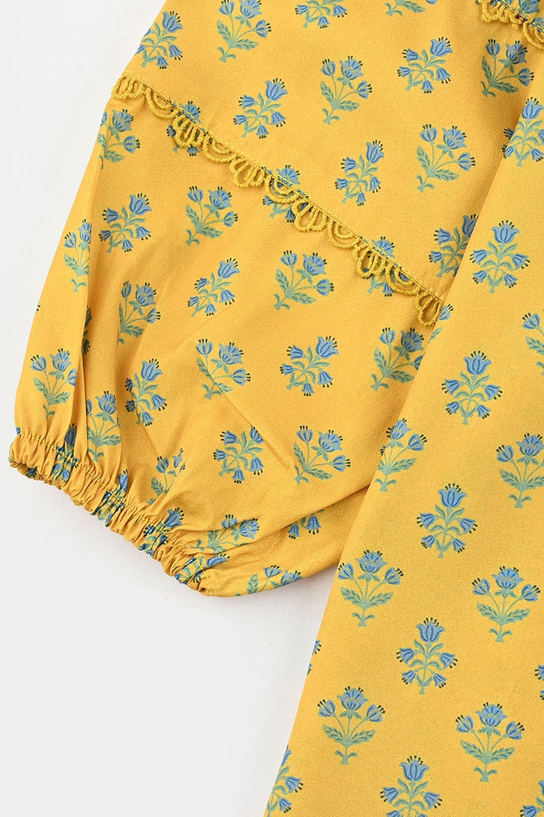 Girls Poly Lawn casual Top Sunshine-Yellow