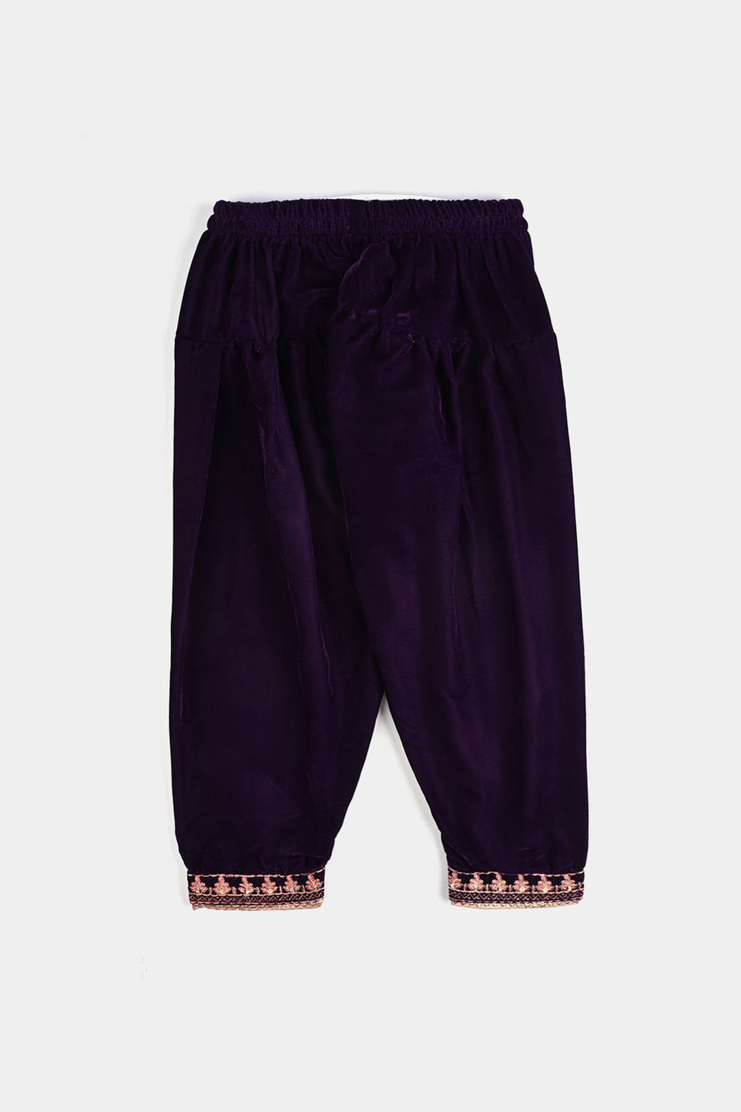 Girls Velvet 3Pcs Rani-Purple