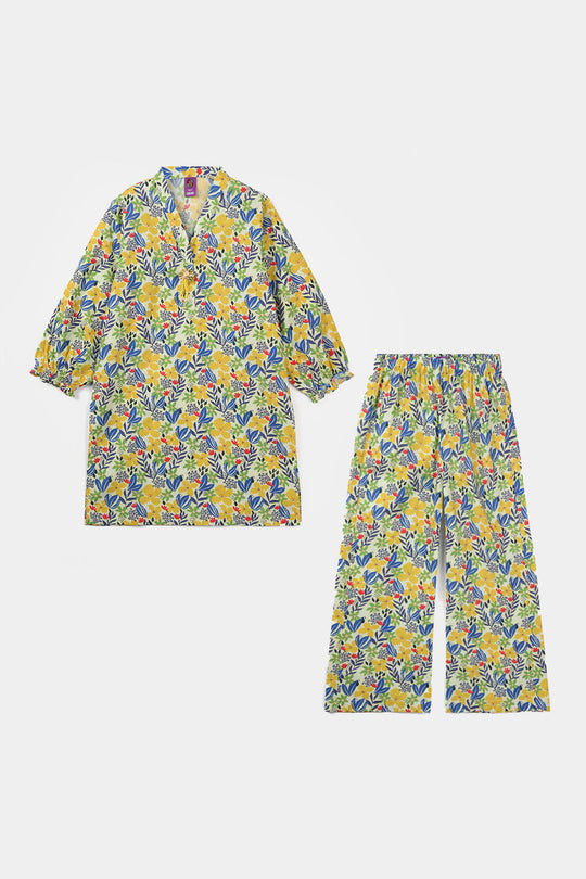 Girls Cotton Printed 2Pcs - Multi