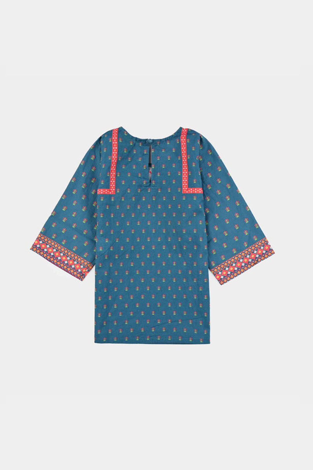 Infant Girls Cotton Printed Kurti Blue Tribe-BLUE