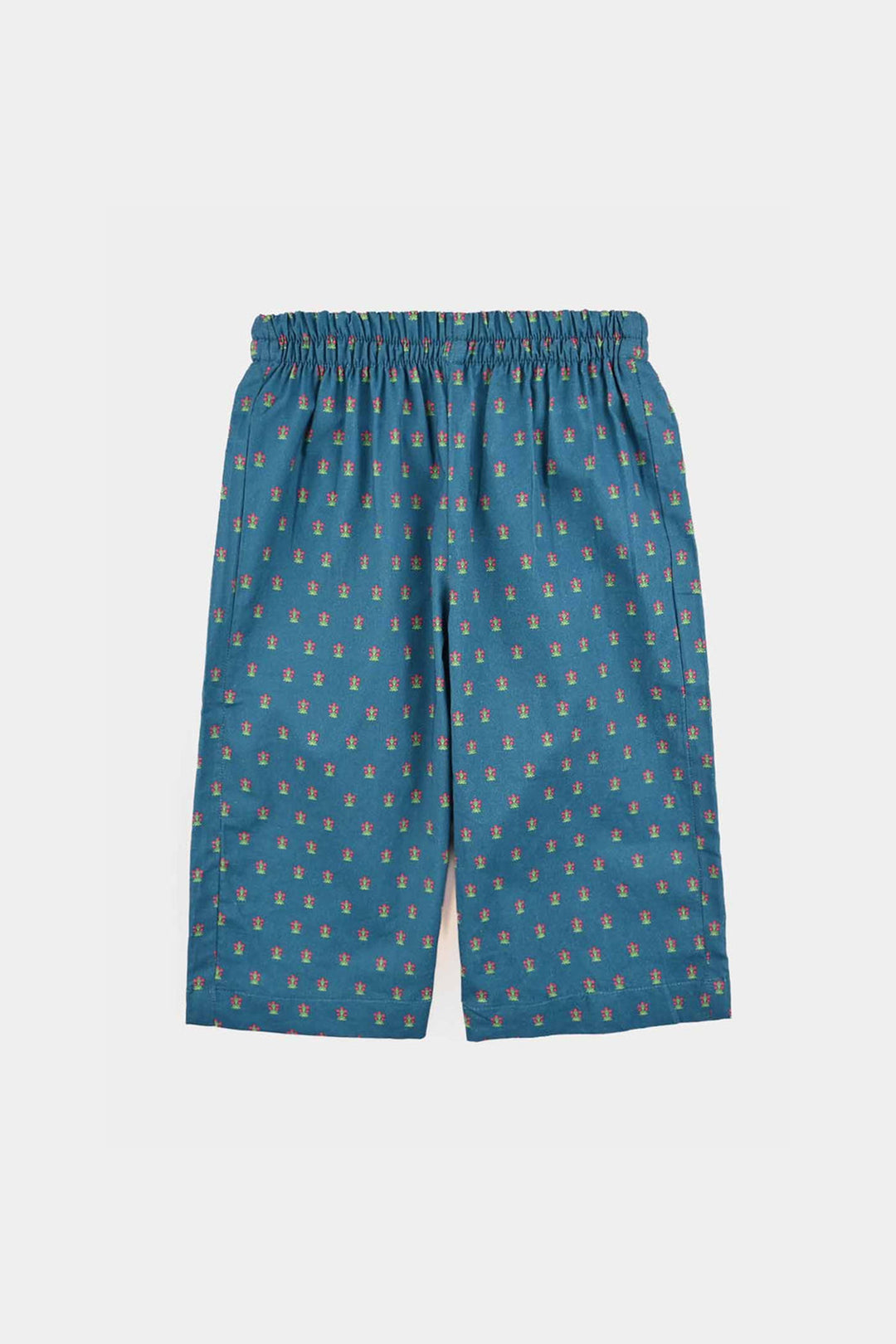 Infant Girls Cotton Printed Culotte Tribe-BLUE