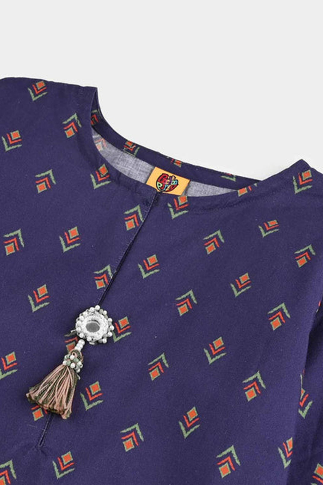 Girls Cotton Printed Kurti Ikat - Purple