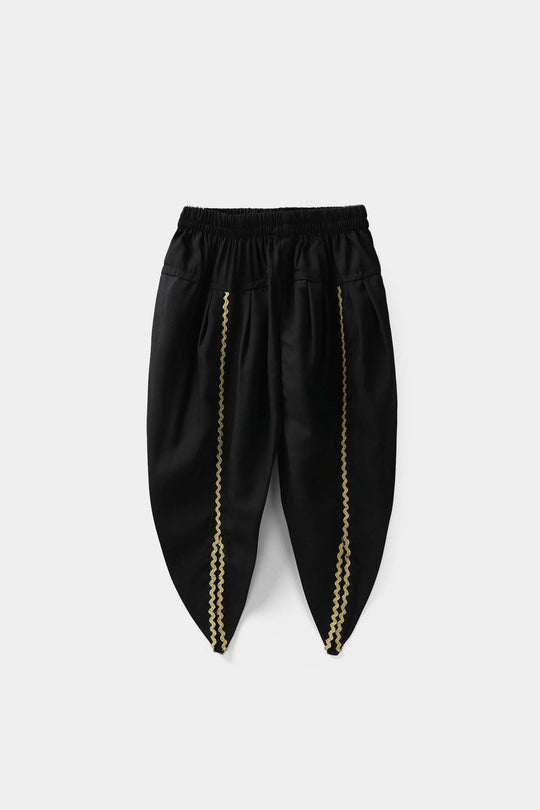 Infant Girls Raw Silk 2-Piece Set (Mah-E-Rang) - Black